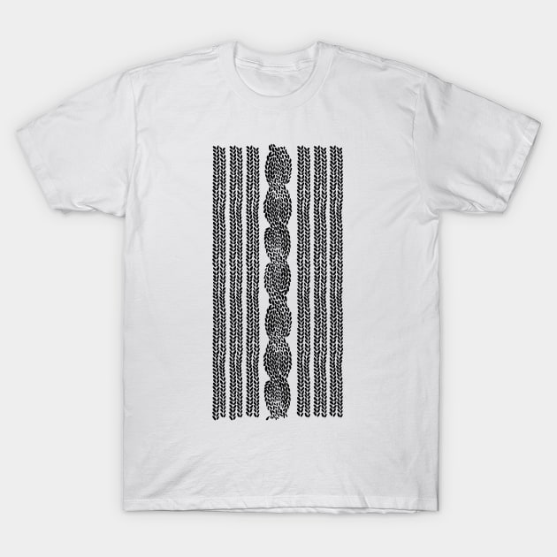 Cable Stripe Black T-Shirt by ProjectM